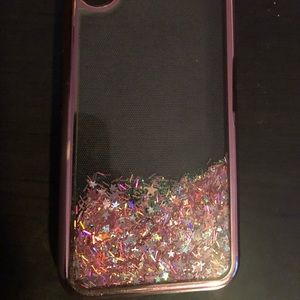 iPhone X Case with moving glitter and mouse ears